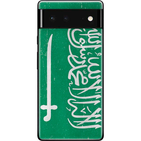 Saudi Arabia Flag Distressed Google Pixel 6 Skin